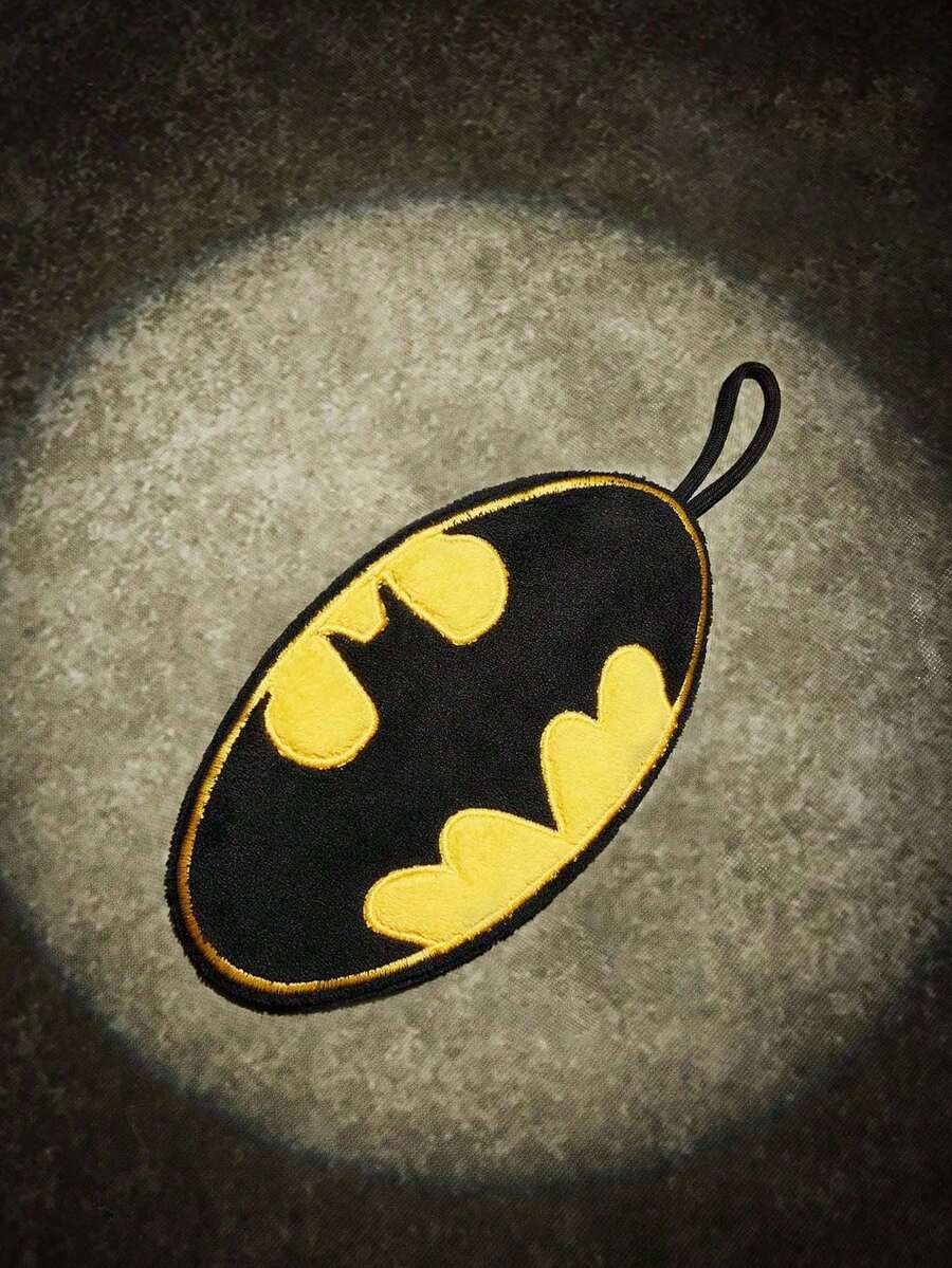 Batman X Joivida 1件聯名酷圖案絨毛毛巾,柔軟且高吸水性,掛環設計適用於廚房或浴室,適合日常擦乾、洗澡後使用、健身房、旅行,也是給粉絲的趣味超級英雄禮物 - 黑色 - 查看 1
