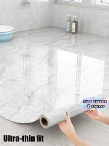 New Bathroom Waterproof Floor Sticker - Self-Adhesive Anti Slip Vinyl Base Brick (30 Second DIY Upgrade! Anti Mold And Scratch) 15.7 Inches X 196.8 Inches - multicolor - View 1
