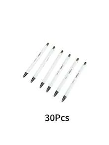 Fresh Elegant Jasmine White Tea Style Quick Dry Retractable Pens, Aesthetic Minimalist Black Ink Signature Pens, Perfect For Students, Wholesale Available - multicolor - View 12