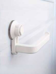 1Pc Strong Adhesive Free Tissue Holder Non Slip Rustproof Plastic Toilet Paper Roll Holder Universal Size For Bathroom Shower Kitchen Durable Wall Mount Storage Organizer - Multicolor - View 8