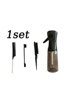 4-Piece Professional Hairdressing Tool Set, Including Spray Bottle, Pointed Comb, Eyebrow Brush, Volumizing Comb For Daily Hair Cleaning And Brushing, Wet And Dry Curling Comb, Parting Brush, Coarse And Fine Hair Care - Multicolor - View 8