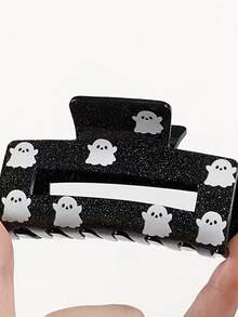 1cp Halloween Ghost Print Hair Clips Holiday Outfit Accessory Theme Event Souvenir Party Costume Cosplay Decor Fun Halloween Gift - A - View 8