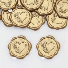 30 Stück selbstklebende Wachssiegel Aufkleber mit Herzmuster für Hochzeitseinladungen - Verschiedenfarbig - Übersicht 22