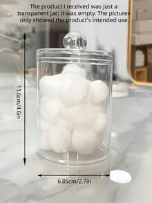 1PCS/2PCS/3PCS/4PCS/6PCS 小型透明塑料 Qtip 支架分配器药瓶套装，用于清洁球棉签圆垫牙线棒浴室储物罐梳妆台化妆品收纳盒家居装饰透明容器化妆品收纳盒旅行必需品夏季必备品简约装饰 - 白色 - 查看 7