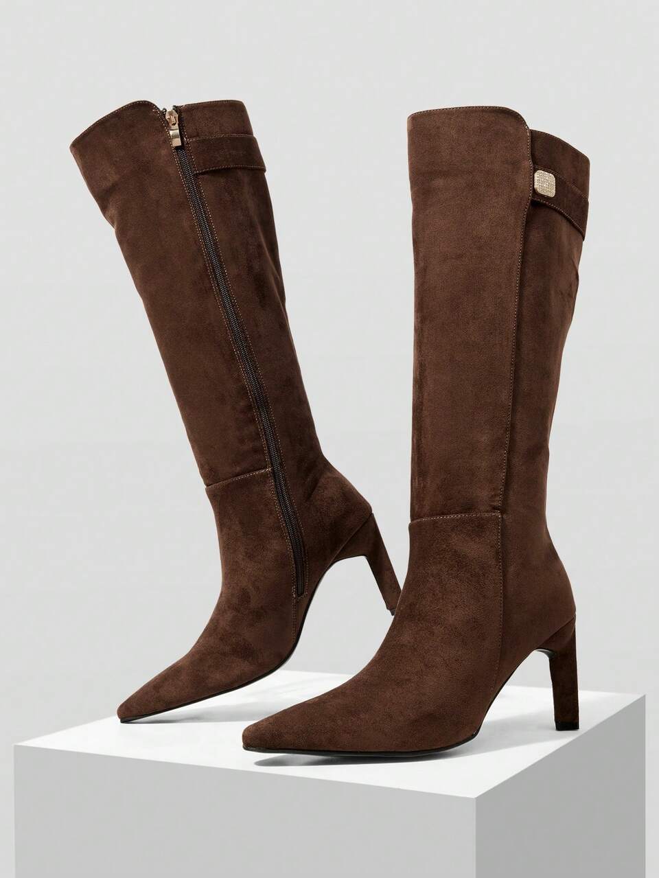 MOTF WOMEN'S FASHION COMMUTER VERSATILE SLIM HIGH HEEL KNEE-HIGH BOOTS VALENTINE'S DAY