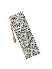 1PC PU Leather Hemp Rope Tassel Vintage Floral Print Bookmark Page Marker For Book Lovers Students Teachers Reading Gift Friends Office School Stationery Supplies Retro Aesthetic Reading Accessory - multicolor - View 6