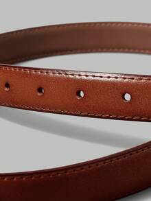 Ontre Women Fashionable Brown Metal Buckle Belts - Brown - View 3