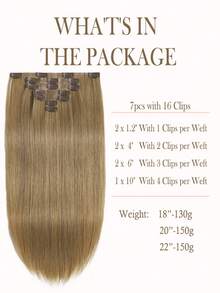 Seamless Clip Ins 7pcs 27# 130g/150g Full Head Seamless PU Clip Ins Extensions 100% Cuticle Aligned Double Drown Remy Human Hair Invisible Clip In Hair Extensions Hair Extensions Halloween Costumes - S27 - View 3