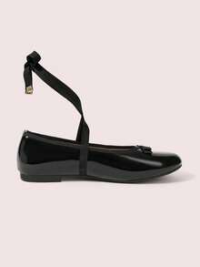 CUCCOO DOLLMOD Women's Flats, Round Toe Ballet Flats, Comfortable Slip-On, Fashionable, Versatile, Bow Decoration, Mary Jane Flats, Casual, Commuter, Work Shoes - Black - View 5