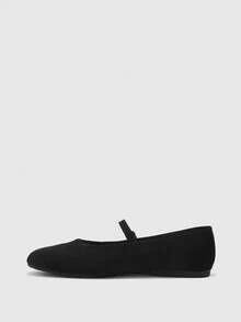CUCCOO BIZCHIC Round Toe Women's Shoes, Low Vamp Comfortable Solid Color Flats, Suitable For Leisure Commuting And Versatile Vacation Fall Shoes - Black - View 4
