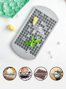 1pc Multi-grid Ice Cube Mold, Grey Silicone Ice Tray For Household - Grey - View 7