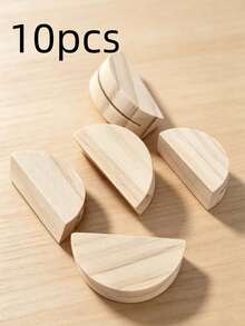 5/10Pcs Wooden Table Number Stands – Semi-Circular Place Card Holders For Weddings, Beach Parties, Birthdays, Restaurants, Durable Elegant Tabletop Decor For Event Planners - multicolor - View 10