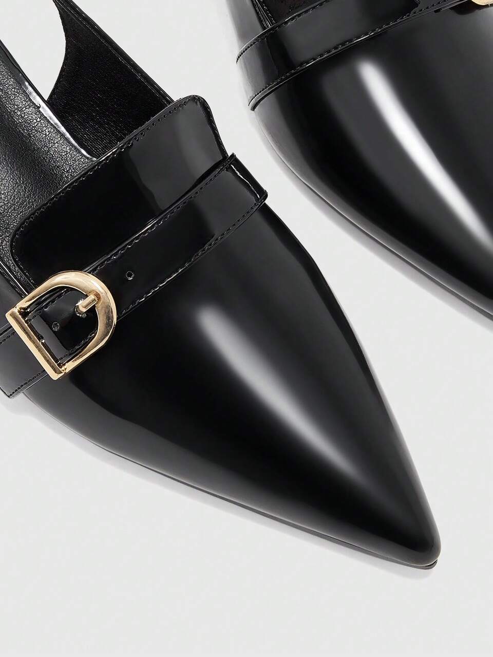 CUCCOO BIZCHIC Women's Fashion High-Heeled Shoes, Buckle Strap Thick Heel PU Short Heel Global Four-Season Commute Elegant Foundation Festival Vacation Office Outdoo