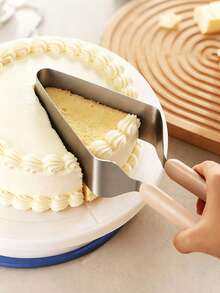 Haus Hana Stainless Steel Cake Transfer Clamp Triangular Cake Dividing Knife Birthday Cake Dividing Clamp Tool Baking Tool - Silver - View 1