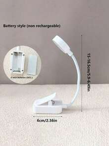 Teckwe 1pc 4-LED White Clip-On Eye-Care Reading Light, Rechargeable Book Light, 3 Color Temperatures, Dimmable Brightness, Mini Portable Clip-On Reading Lamp(Charging Cable Not Included) - one-size - View 9
