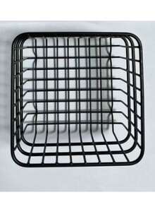1 Matte Black Trapezoidal Minimalist Tabletop Storage Basket, Metal Organizer Basket For Kitchen And Bathroom Without Drilling, Small Golden Trapezoidal Basket, Pink Rectangular Basket, Bathroom Accessories, Room Decoration - Multicolor - View 15