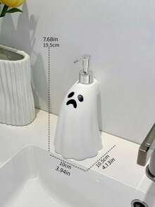 1 Peça Garrafa Bomba de Loção em Formato de Fantasma de Halloween, Dispensador Plástico Vazio para Banheiro, Gel de Banho, Shampoo, Sabonete Líquido, Recipiente Suporte para Decoração de Festa Assustadora de Feriado, Presente - 200ml - Visão 7
