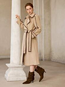 MOTF Botas de media pantorrilla con punta puntiaguda y cremallera lateral para Navidad y primavera - Verde Oscuro - Ver 3