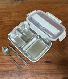 Stainless Steel Lunch Box, Large Capacity Bento Box With Compartments, Leak-Proof, Portable, Suitable For Office Worker, Students, Adults, Gift - Multicolor - View 21