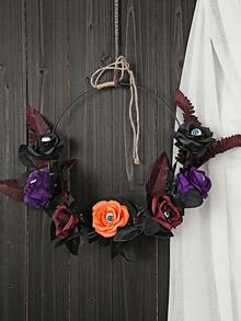 1pc Halloween Wreath With Rose Eyeball & Twig, Spooky Artificial Rattan Door Hanging Decor, Creepy Gothic Party Prop For Haunted Home Entrance - multicolor - View 6