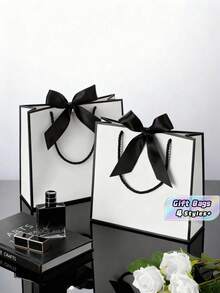 20 Kantong Kado Mini Horizontal dari Kertas Kraft dengan Pita Busur dan Pegangan, Kantong Kado Kertas Horizontal, Cocok untuk Mengucapkan Terima Kasih kepada Pengiring Pengantin di Pernikahan - warna-warni - View 1
