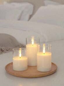 Teckwe LED Flameless Candles, Flickering LED Pillar Candles With Upgraded Teardrop Wick, Battery Operated Electronic Candles For Table Center Decor, Wedding, Garden, Holiday Party(The Customer Needs To Prepare Three AA Batteries Themselves.) - white light - View 11