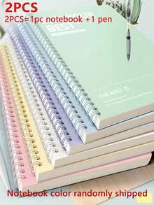7-In-1 Stationery Set | A5 Hardcover Spiral Notebook, 0.5mm Ballpoint Pen And Refills, Smooth Writing And Tear-Off Pages, School And Office Supplies, Student Stationery, Daily Writing, Note-Taking - Multicolor - View 9