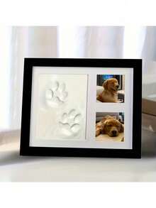 1Pc Universal Size Non Ink Clean Touch Non Marking Reusable Mess Free Pet Paw Print Hand And Foot Print Dog Nose Print Set With Photo Frame White Clear Imprint Multicolor Design Pet Souvenir For Pet Lovers Pet Enthusiasts For Memorial Keepsake - 1 set - View 10