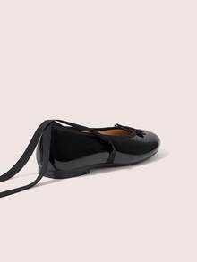 CUCCOO DOLLMOD Women's Flats, Round Toe Ballet Flats, Comfortable Slip-On, Fashionable, Versatile, Bow Decoration, Mary Jane Flats, Casual, Commuter, Work Shoes - Black - View 6