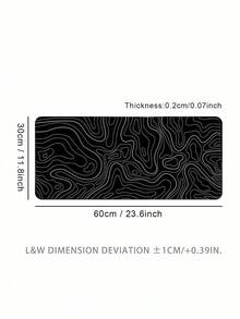 1PC Extra Large Washable Rubber Non Slip Keyboard Pad Mouse Mat Black Line Pattern Desk Pad For Gaming Office Home Computer Setup Learning Essentials Waterproof Durable Smooth Surface Desk Organizer - black line - View 2