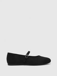 CUCCOO BIZCHIC Round Toe Women's Shoes, Low Vamp Comfortable Solid Color Flats, Suitable For Leisure Commuting And Versatile Vacation Fall Shoes - Black - View 2