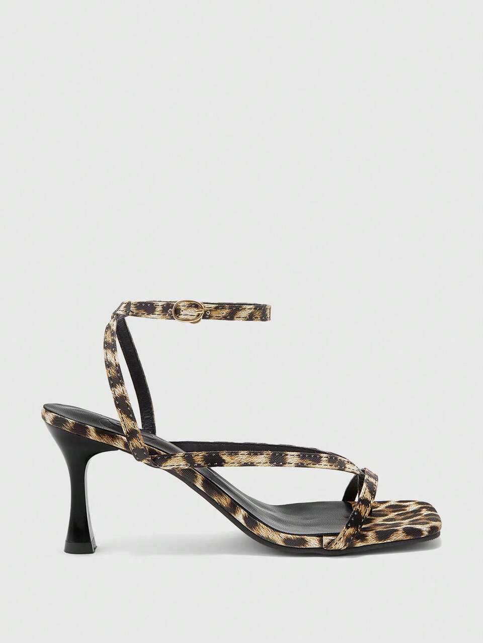 CUCCOO BIZCHIC Women Shoes Spring And Summer New Brown Leopard Print Ankle Strap Thin Strip Women's High-Heeled Sandals Fashionable And Comfortable Versatile Sexy