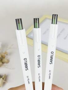 Fresh Elegant Jasmine White Tea Style Quick Dry Retractable Pens, Aesthetic Minimalist Black Ink Signature Pens, Perfect For Students, Wholesale Available - multicolor - View 6