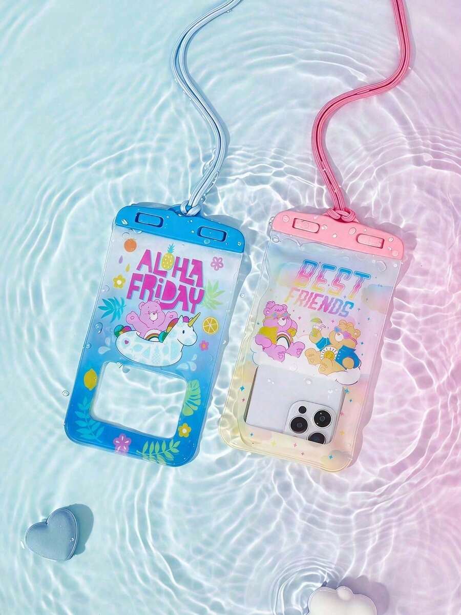 Care Bear X Joivida 防水手機袋 觸控螢幕相容 游泳潛水漂流河流健行溫泉水上樂園 浮力氣墊不下沉 IPX8 防水密封 吊繩掛頸帶 透明高清 大容量 通用 7.2 吋以下所有手機 - 查看 1