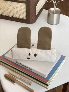 1PC Large Capacity Canvas Durable Lightweight Portable Creative Cute Pencil Case Makeup Bag Cosmetic Organizer Pouch With Zipper Closure Versatile Multipurpose For School Office Travel Home Stationery Supplies Gift Students Adults - Single Piece - View 9
