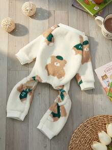 PETSIN 1pc Pet Cat Dog Universal Fleece Warm Jumpsuit Bear Print - Multicolor - View 9