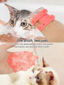 1PC Cat Self Groomer Arch Massager, Kitten Scratching Pad & Hair Brush, Pet Rubbing Comb With Carpet Base - Multicolor - View 9