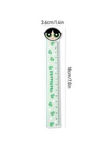 THE POWERPUFF GIRLS X SHEIN 時尚卡通壓克力尺，學習、文具、創意 - Buttercup - 查看 3
