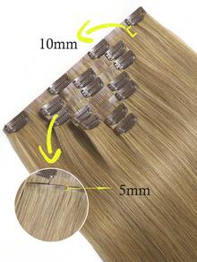 Seamless Clip Ins 7pcs 27# 130g/150g Full Head Seamless PU Clip Ins Extensions 100% Cuticle Aligned Double Drown Remy Human Hair Invisible Clip In Hair Extensions Hair Extensions Halloween Costumes - S27 - View 4