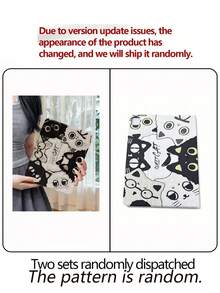 1 buah Casing Akrilik Motif Kucing Hitam Putih, Penutup Tidur Otomatis dengan Slot Pena, Penyangga Multi-Sudut - MultiWarna - View 8