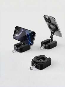Teckwe 1 Piece 360 Degree Rotating Foldable Double Sided Magnetic Retractable Clip Portable Phone Holder Stand For Car Desktop Airplane High Speed Rail Travel(Features A Magnetic Suction Ring; The Phone's Magnetic Suction Function Is Not Required For Use). - Multicolor - View 9