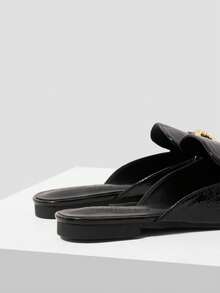 MOTF PREMIUM CASUAL COMFORTABLE METALLIC DETAIL FLATS, FOR NEW YEAR HOLIDAY, SPRING SHOES SPRING BREAK EASTER - Graphite Black - View 10
