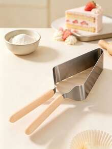Haus Hana Stainless Steel Cake Transfer Clamp Triangular Cake Dividing Knife Birthday Cake Dividing Clamp Tool Baking Tool - Silver - View 3