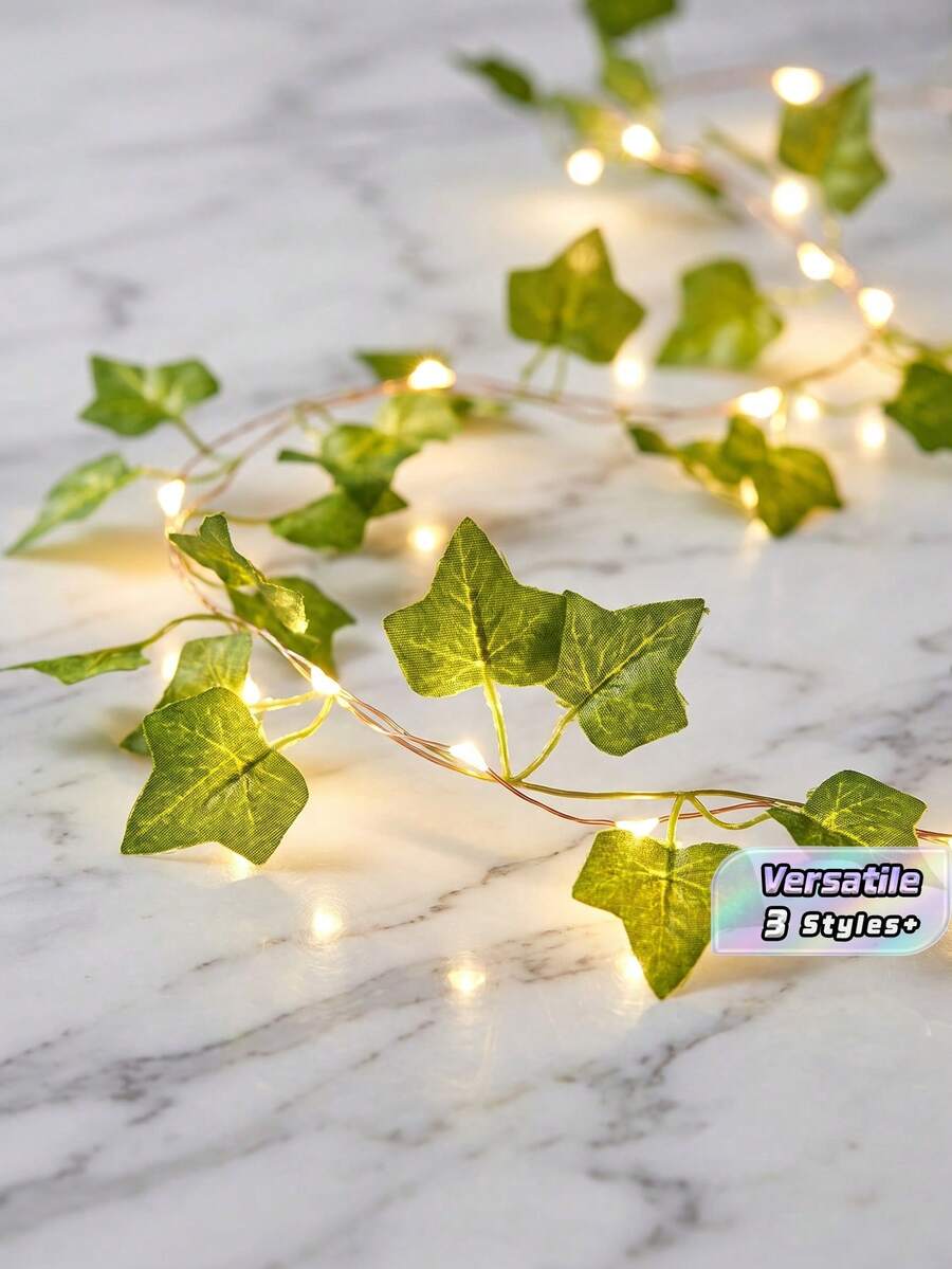 1 Piece Led Light String With Artificial Flower Leaf Design, Battery-Operated, Events, And Home Decoration. Ideal For Valentine's Day, Thanksgiving, Holidays, And Various Parties. Decorative Led Lighting Accessories With Remote Control. - Creeper - View 1