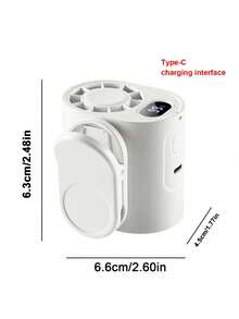 Teckwe Mini Car Clip Fan, 360-Degree Rotating, Waist-Mounting Umbrella Clip Fan 1800mAh Battery (Data Cable Not Included). - Clip-on - View 5