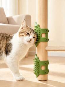 1PC Cat Self Groomer Arch Massager, Kitten Scratching Pad & Hair Brush, Pet Rubbing Comb With Carpet Base - Multicolor - View 10
