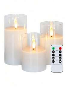 Teckwe LED Flameless Candles, Flickering LED Pillar Candles With Upgraded Teardrop Wick, Battery Operated Electronic Candles For Table Center Decor, Wedding, Garden, Holiday Party(The Customer Needs To Prepare Three AA Batteries Themselves.) - white light - View 14