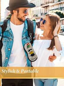1PC Standard Size Soft Neoprene Durable Scratch Resistant Dust Proof Lightweight Compact Flat Design Zipper Closure Buckl Clip Cute Curious Cat Print Portable Glasses Case Eyeglass Pouch For Travel Sports Reading Fashion Glasses Storage Protective - Multicolor - View 3