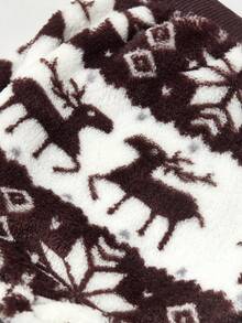 PETSIN 1pc Pet Cat Dog Brown Fleece Warm Deer Print Flannel Jumpsuit - Multicolor - View 6