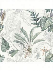 1 Roll Self-Adhesive Floral Wallpaper, PVC Removable Sticker, Suitable For Dorm, Dining Room, Home Decor, Can Be Applied To Drawers, Furniture Renovation - green - View 12